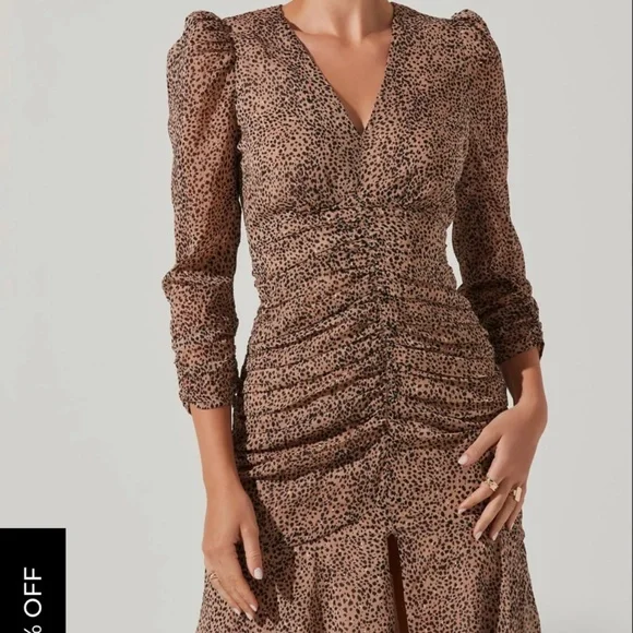 MEDINE ANIMAL PRINT MIDI DRESS - Picture 3 of 10